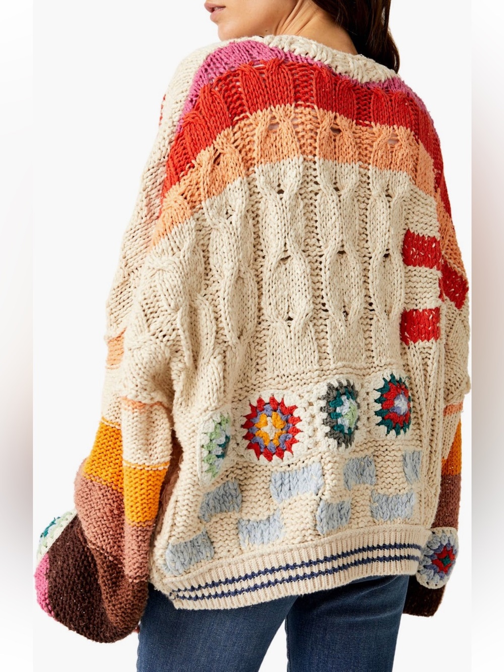 Free People Multicolor Crochet Patchwork Cardigan Sweater - Picture 2 of 10